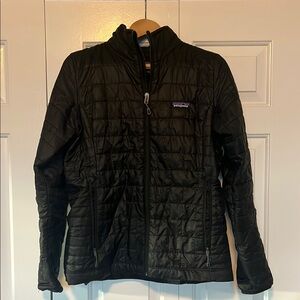 Patagonia Nano Black Puffer Jacket Quilted Stand-Up Collar